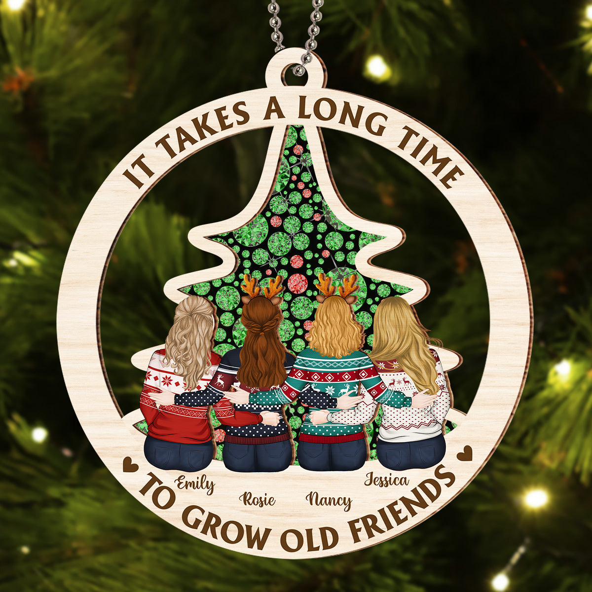 Grow An Old Friend - Personalized Custom Suncatcher Ornament