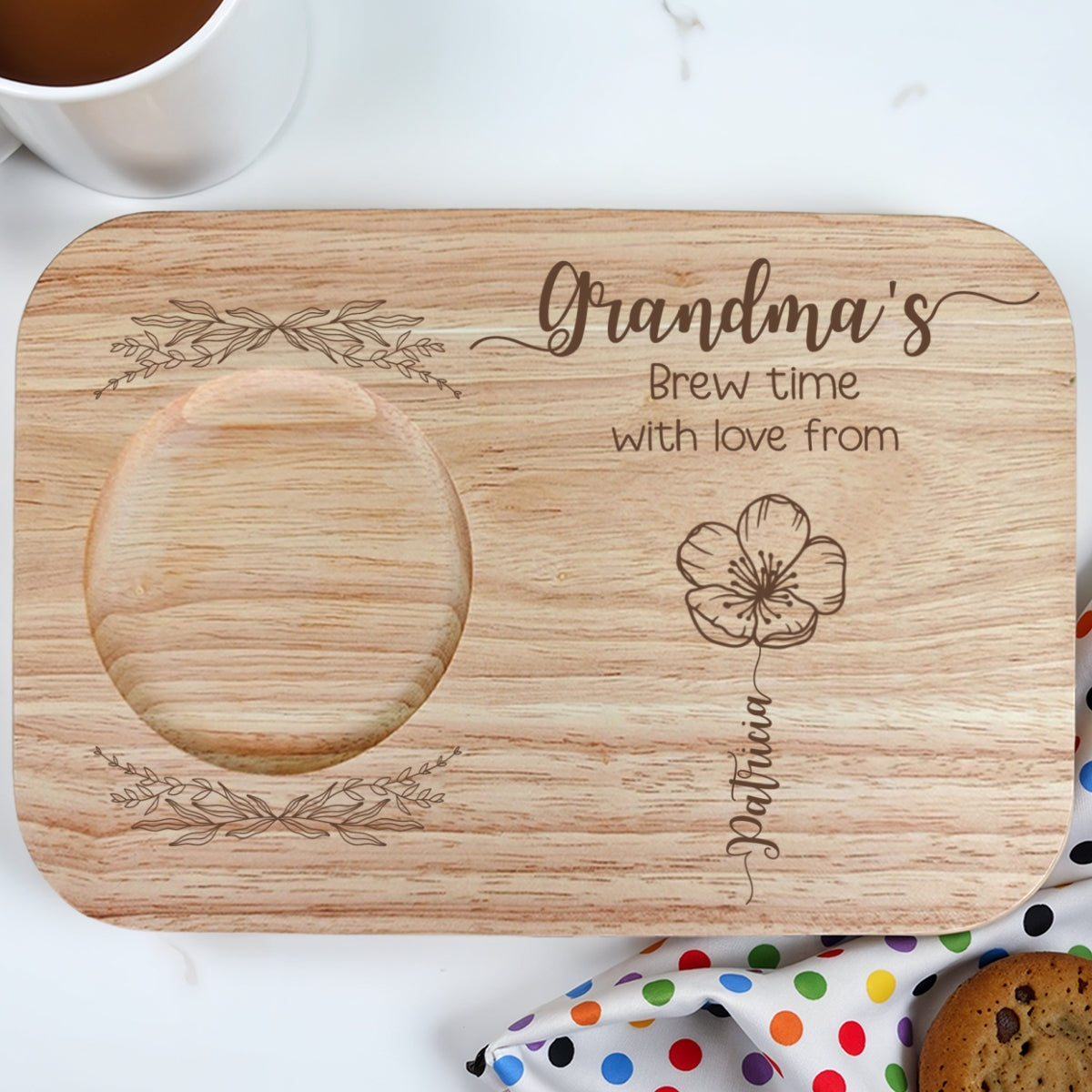 Brew Time With Love - Personalized Custom Wooden Treat Board