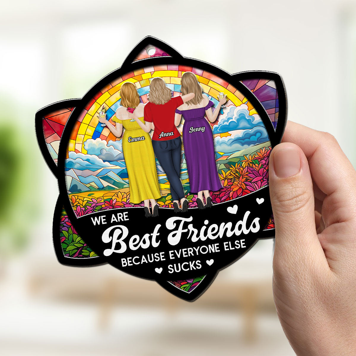 Forever Best Besties - Personalized Custom Suncatcher