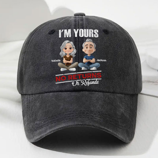 No Refunds - Personalized Custom Vintage Washed Denim Cap