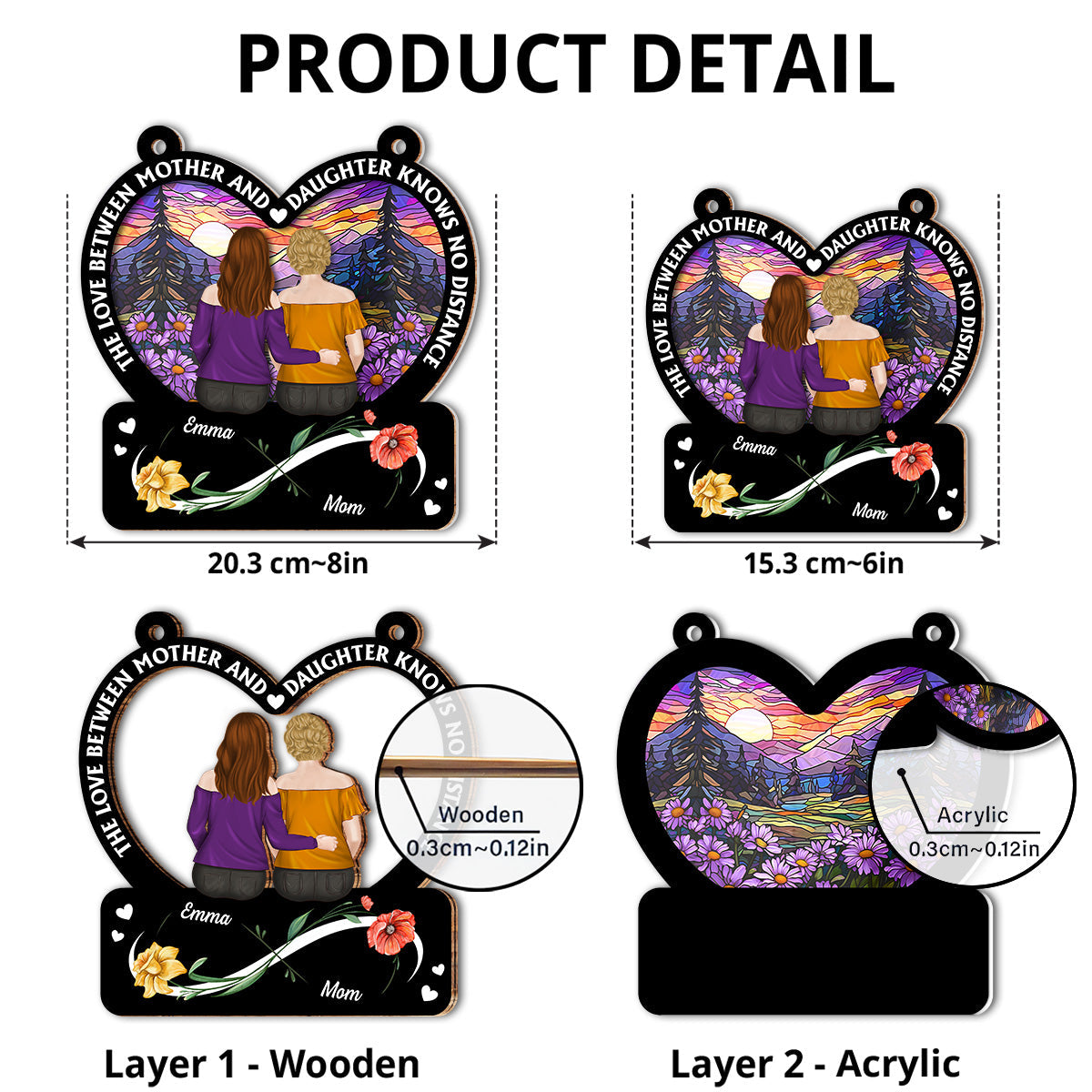 I Love You Mom - Personalized Custom Suncatcher