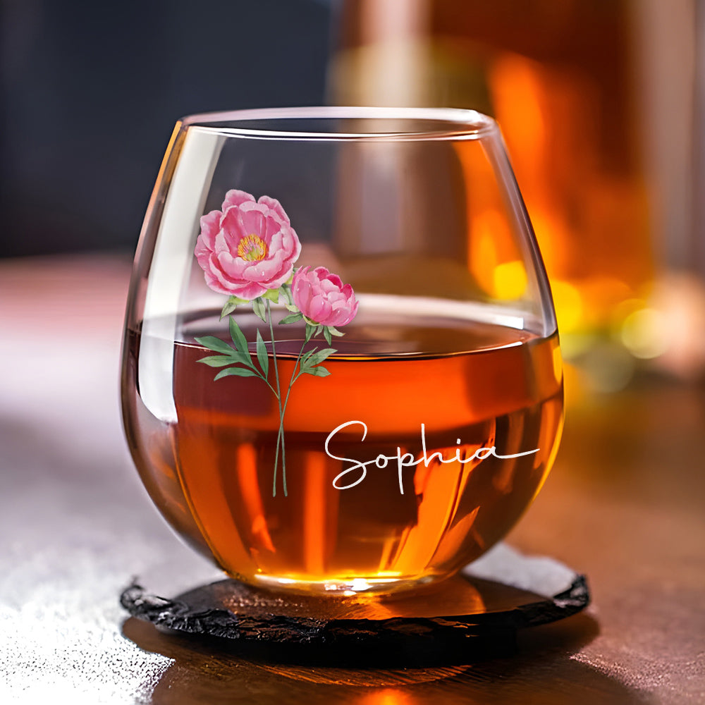 Friends Are Flowers That Never Fade  - Personalized Custom Wine Glass