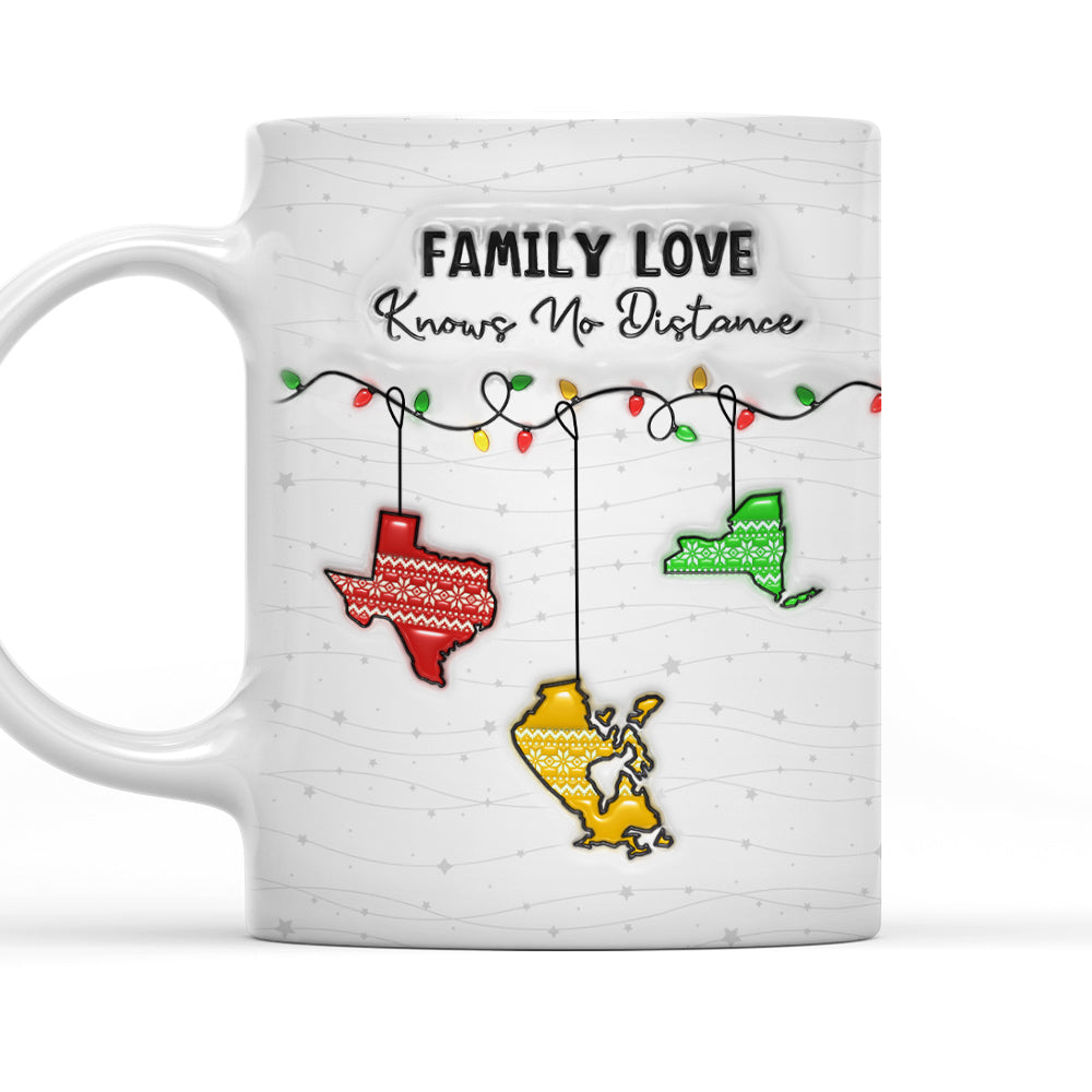 Family Love Knows No Distance - Personalized Custom 3D Inflated Effect Mug