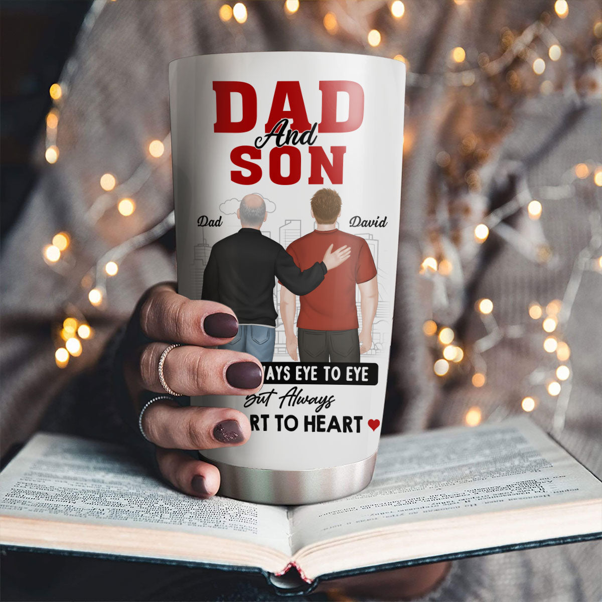 Father And Son Different Paths Same Heart - Personalized Custom Tumbler