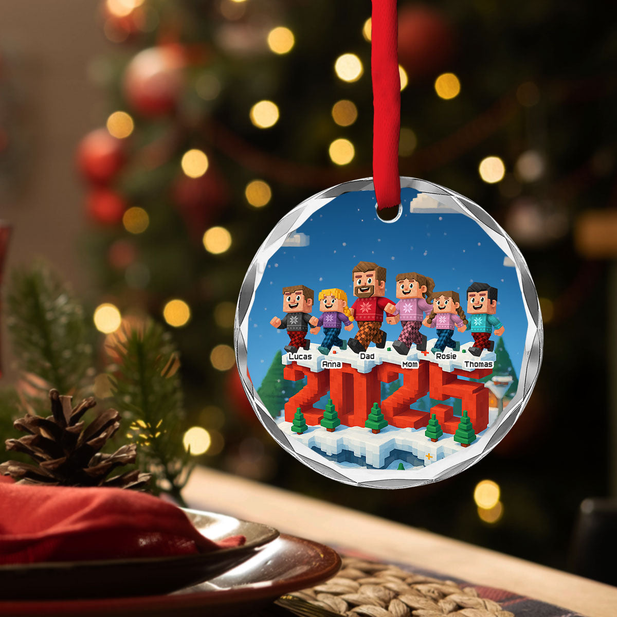 Us In This Year - Personalized Custom 3D Effect Glass Ornament