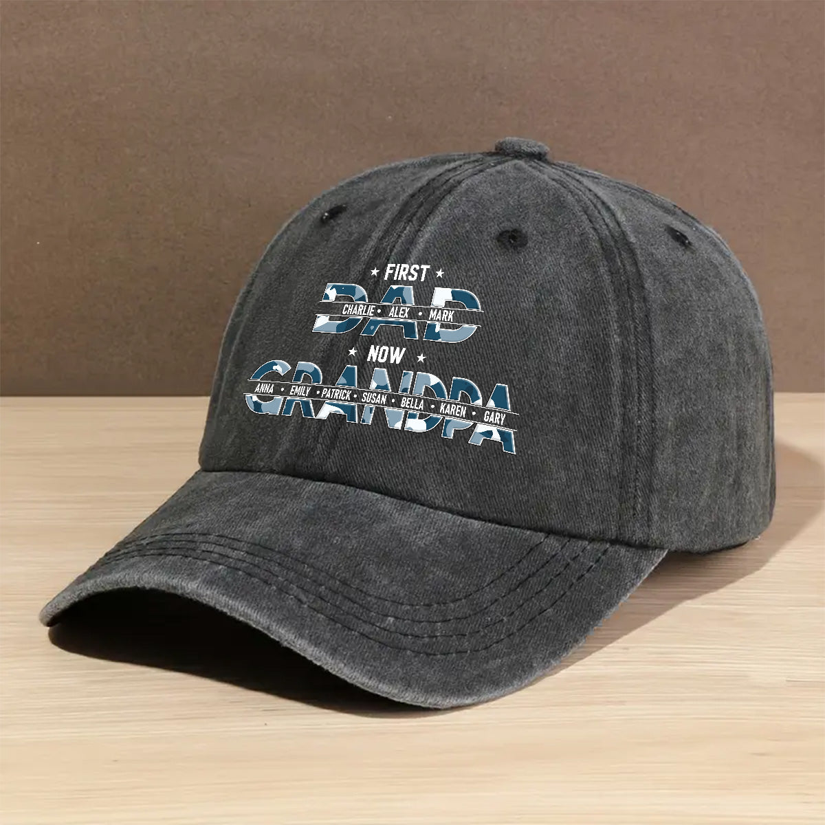 Best Papa Ever - Personalized Custom Vintage Washed Denim Cap