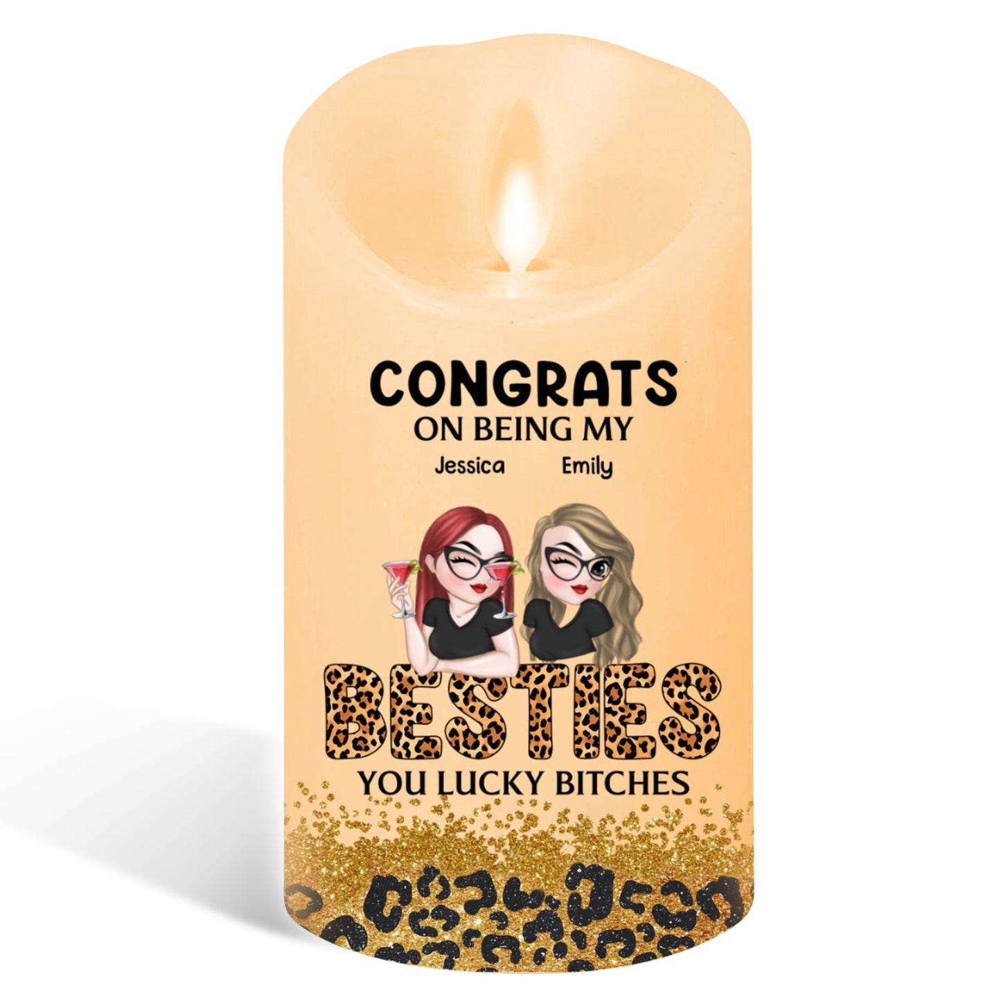 Congrats On Being My Bestie - Personalized Custom LED Candle