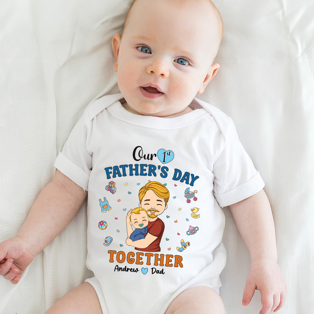 1st Fathers Day Together - Personalized Custom Onesie