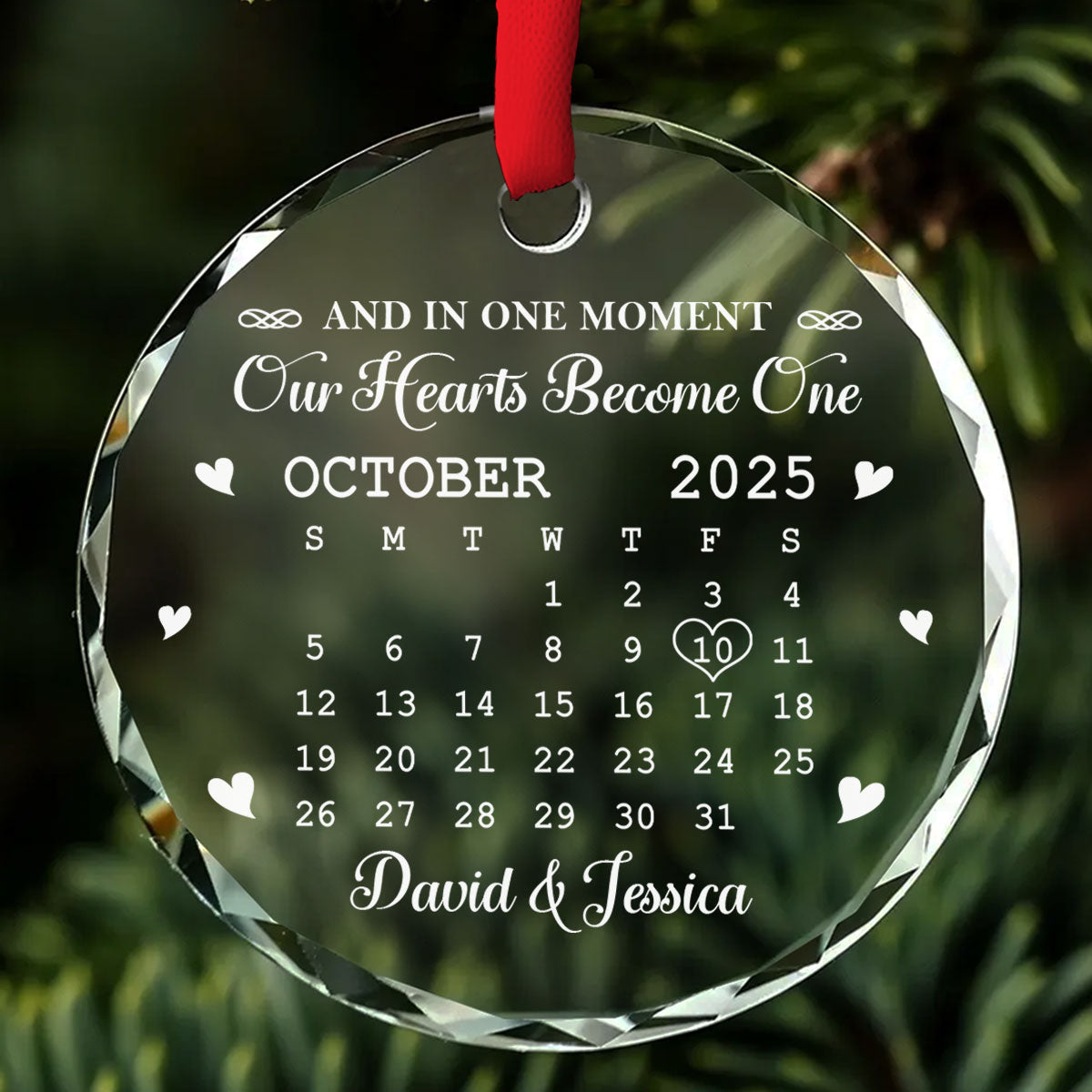 Forever Starts With This Moment - Personalized Custom Glass Ornament