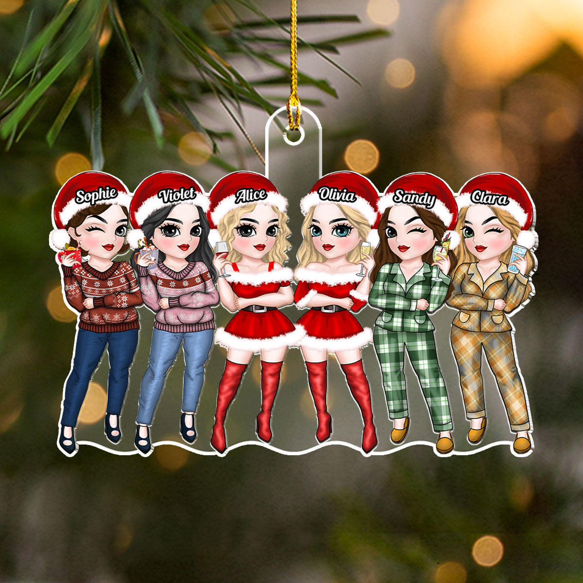Beautiful Bestie Christmas - Personalized Custom Acrylic Ornament