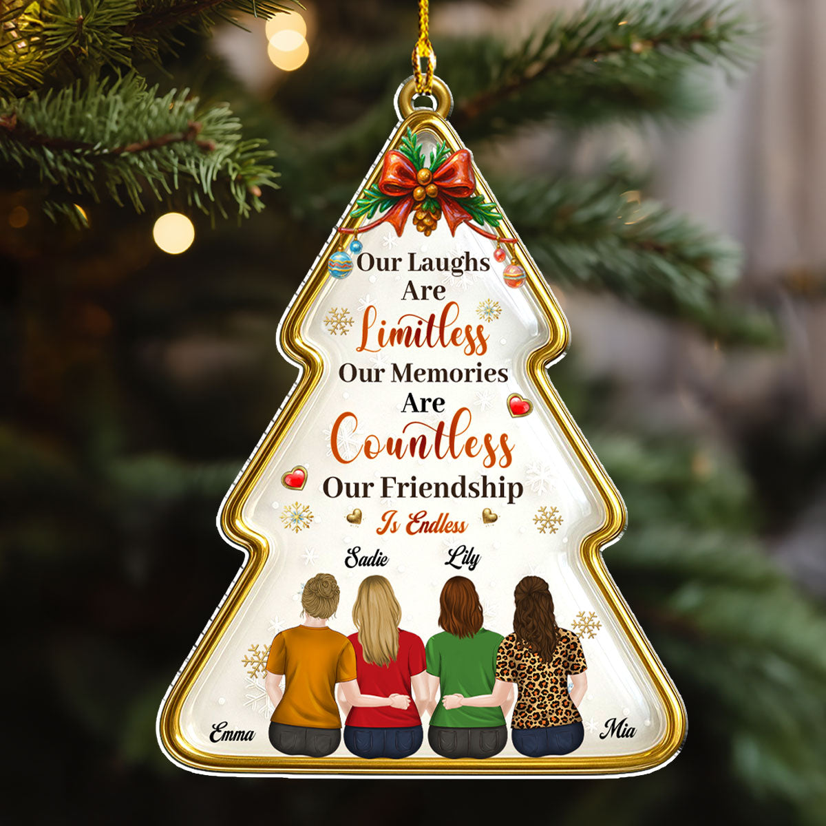 Endless Friendship - Personalized Custom Acrylic Ornament