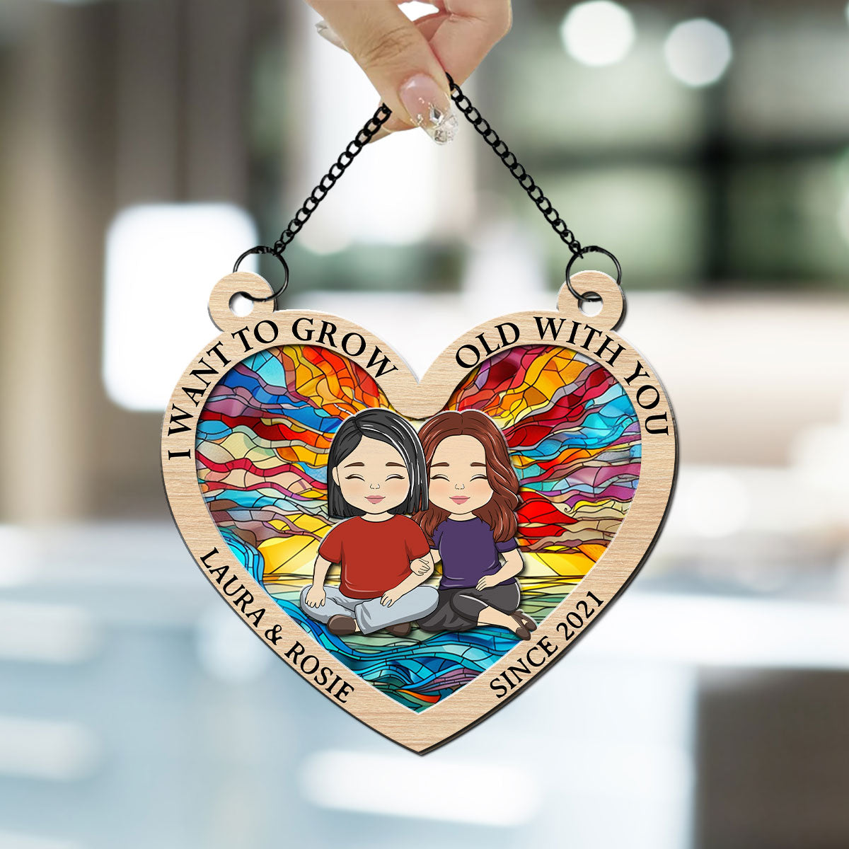 Grow Old With You -  Personalized Custom Suncatcher