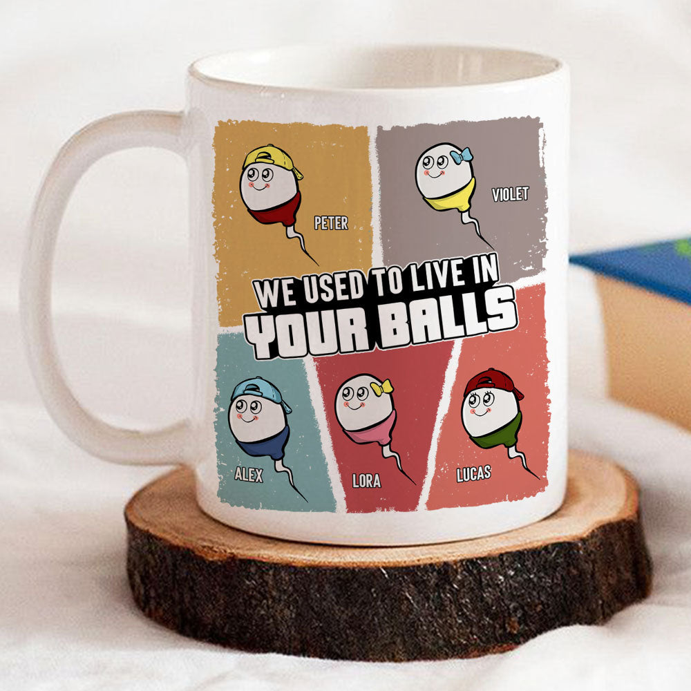 We Used To Live In Your Balls - Personalized Custom Coffee Mug