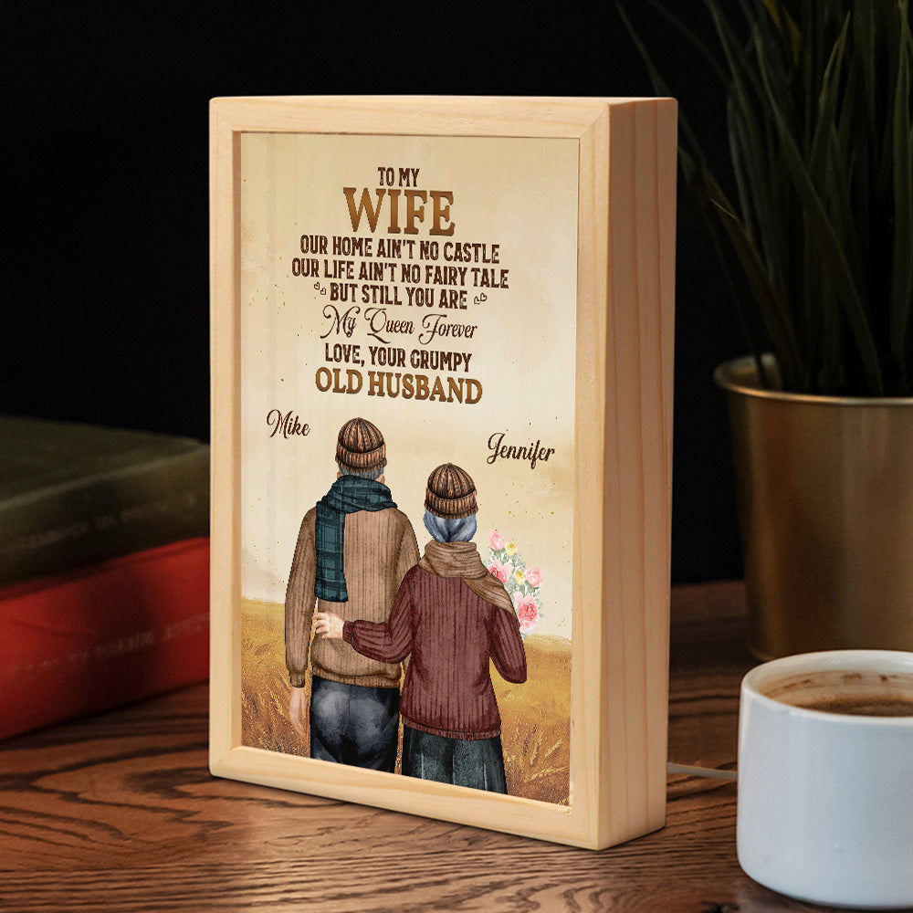 To My Wife You Are My Queen Forever - Personalized Custom Frame Light Box