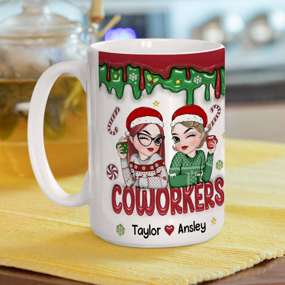 Besties Together Christmas 2024 - Personalized Custom 3D Inflated Coffee Mug