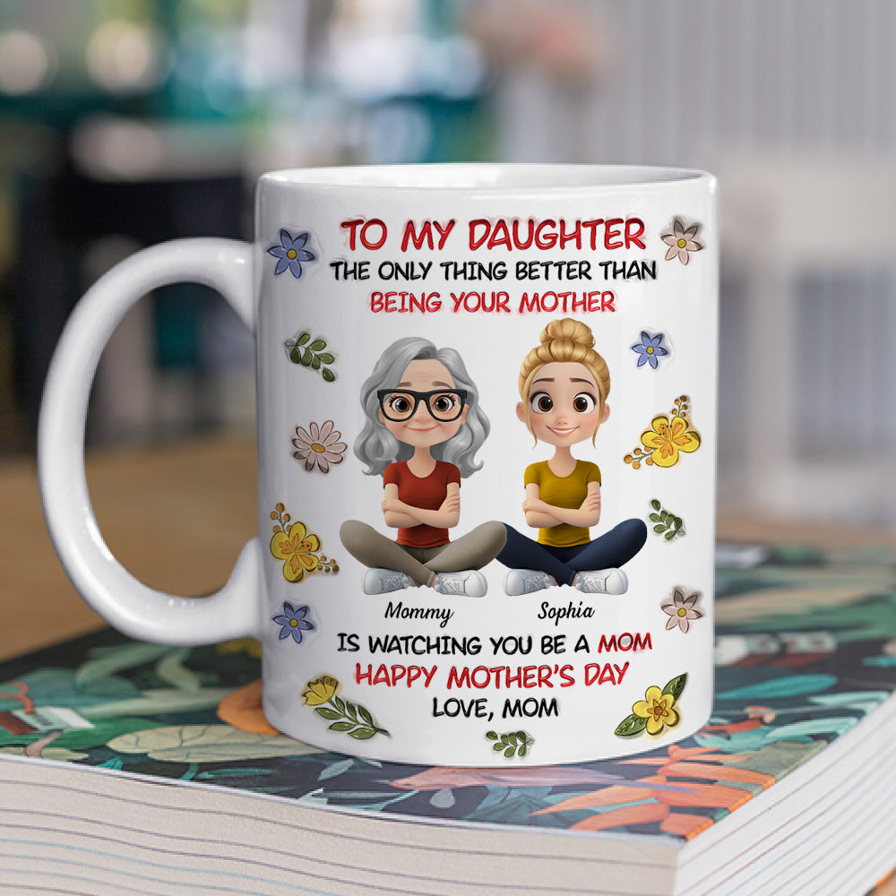 To My Daughter With Love - Personalized Custom 3D Inflated Effect Mug