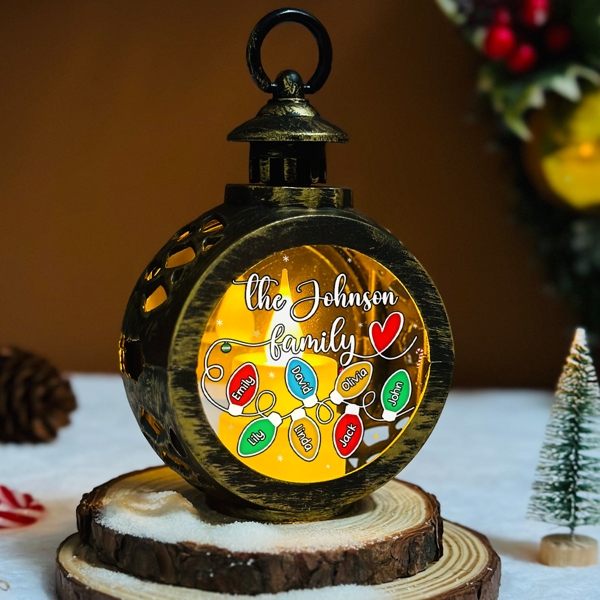Family Christmas Light - Personalized Custom Christmas Lantern