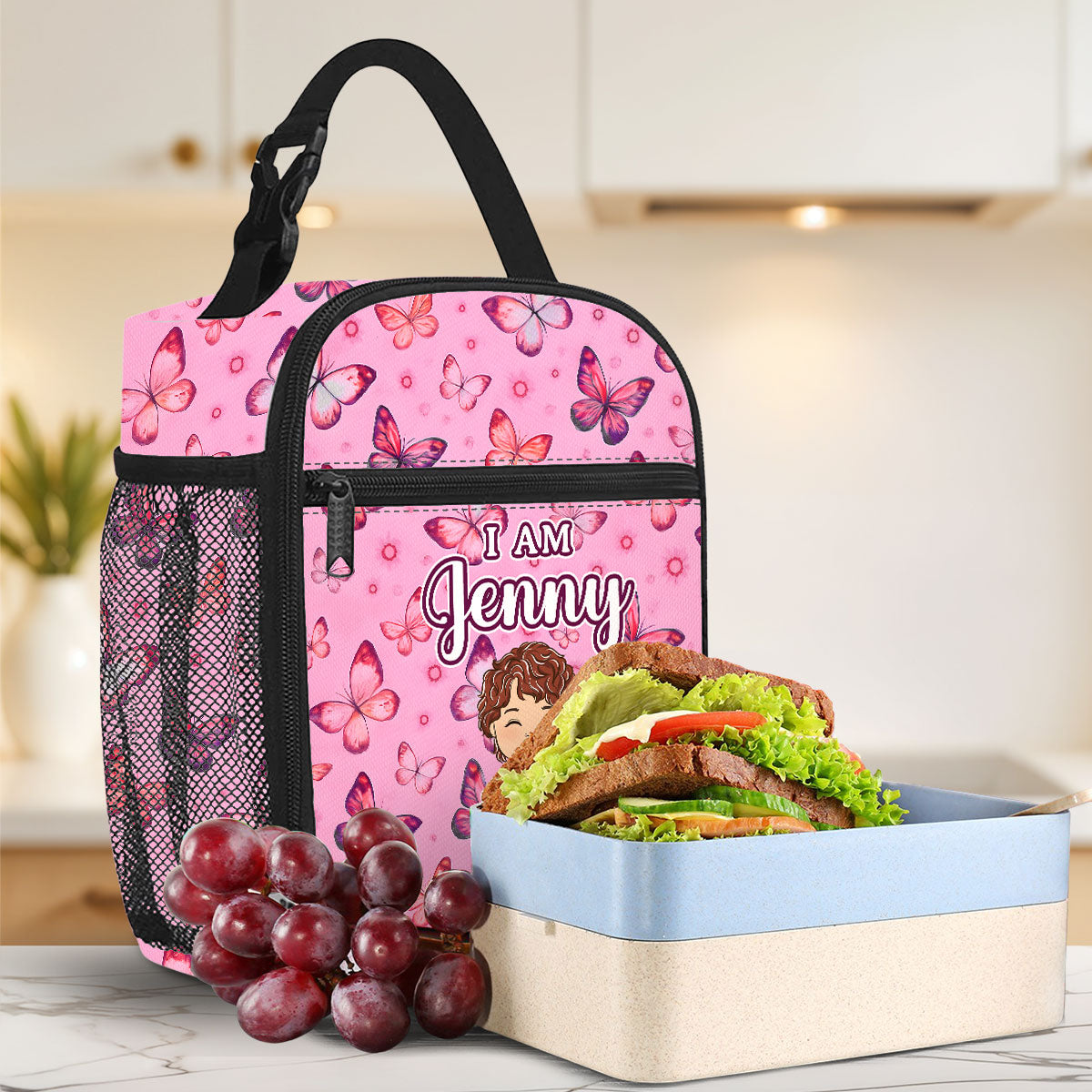 Butterfly Love - Personalized Custom Insulated Lunch Bag
