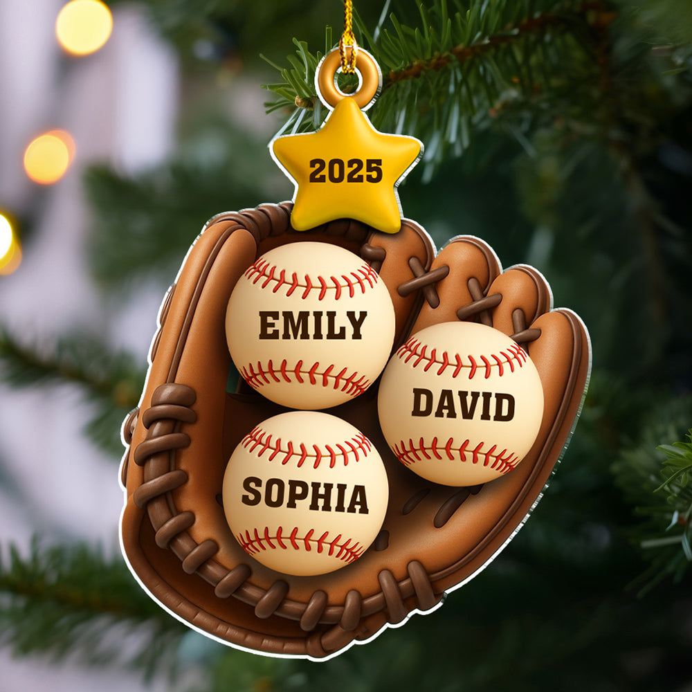 Baseball Family - Personalized Custom Acrylic Ornament