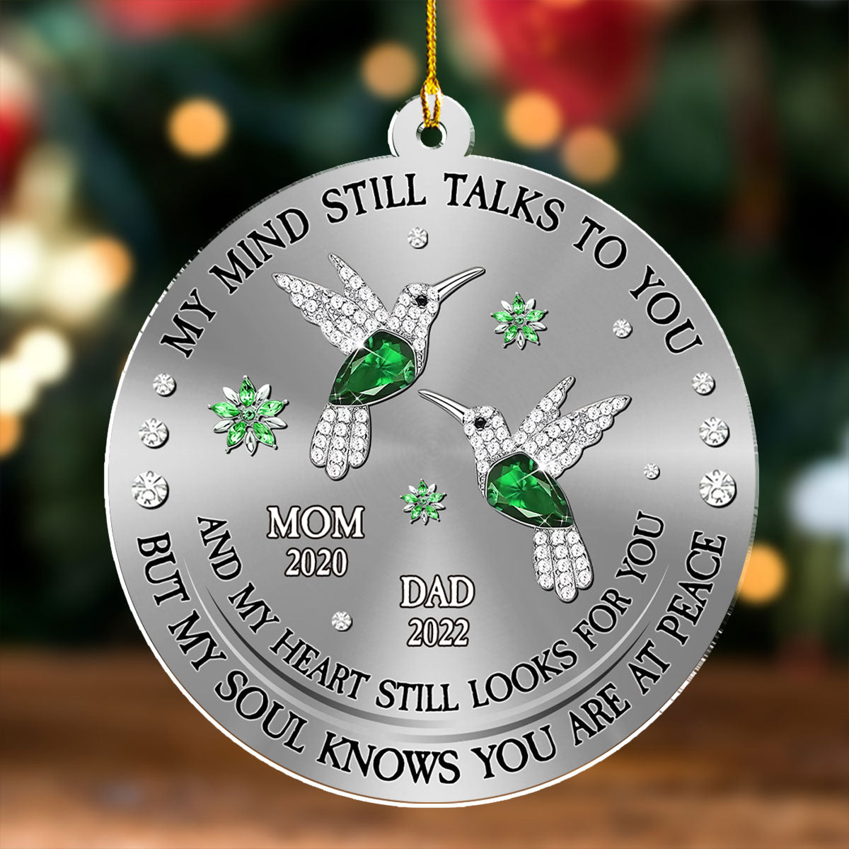 Cardinal Hummingbird My Mind My Heart My Soul - Personalized Custom Acrylic Ornament