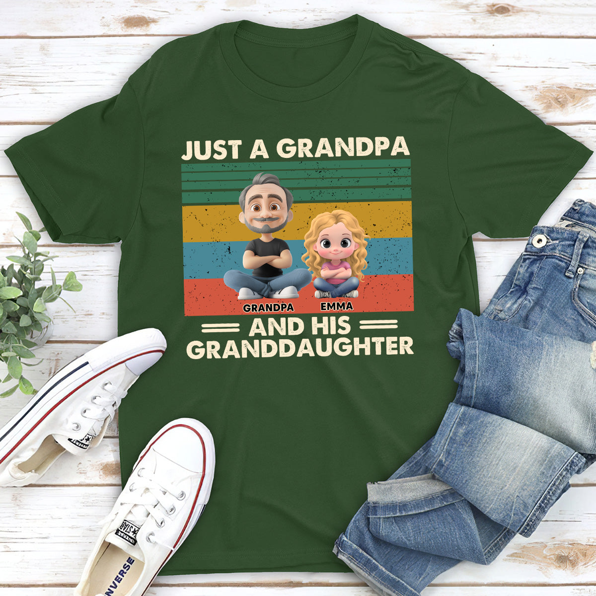 Grandpa And Grandkids - Personalized Custom Shirt