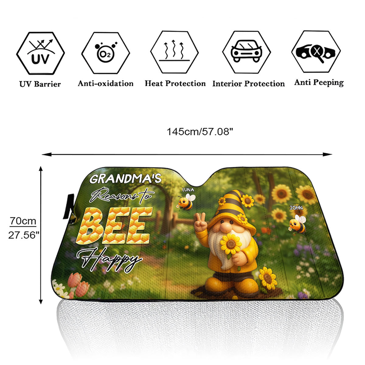 Reason To Be Happy - Personalized Custom Car Sunshade