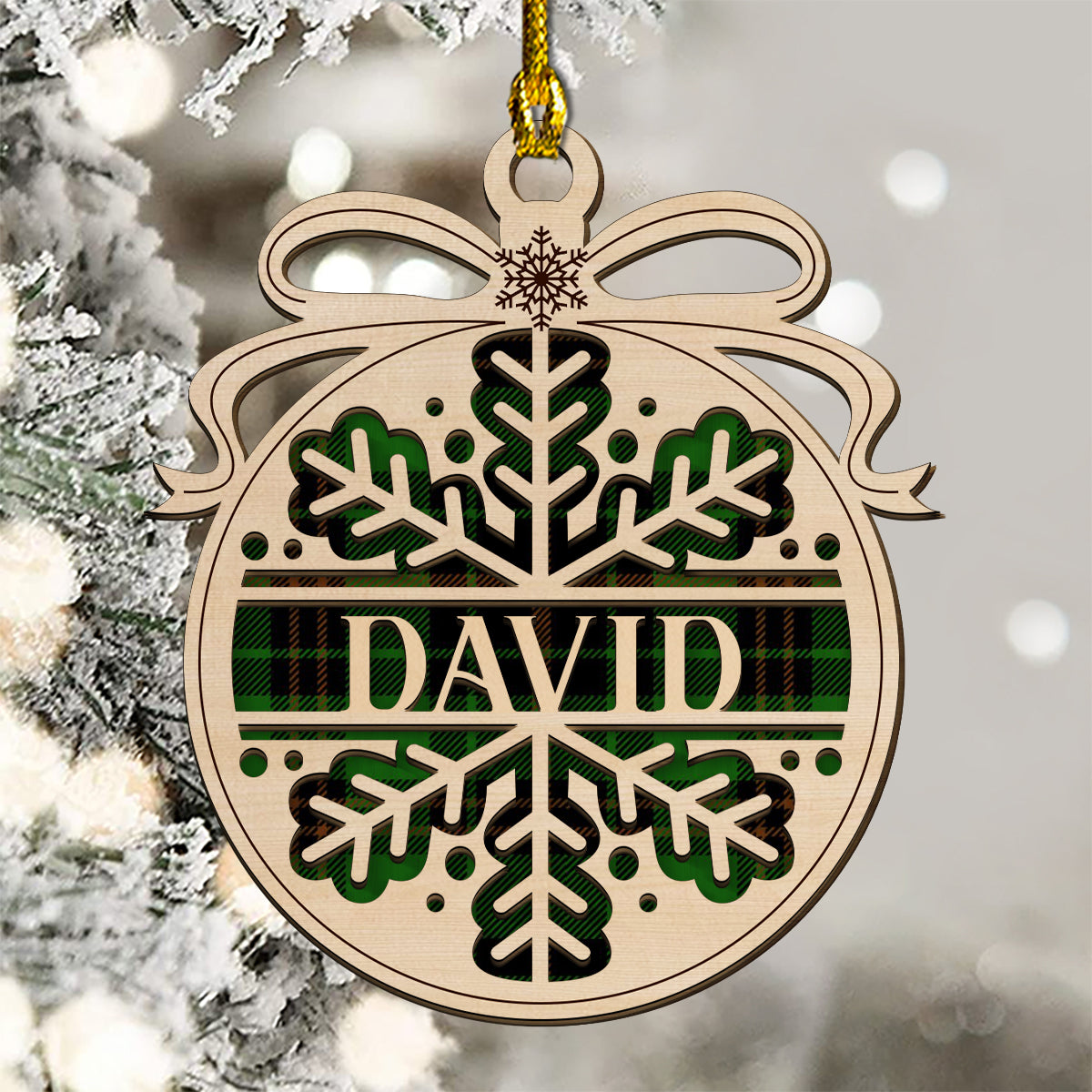 Merry Christmas - Personalized Custom 2-layered Wood Ornament