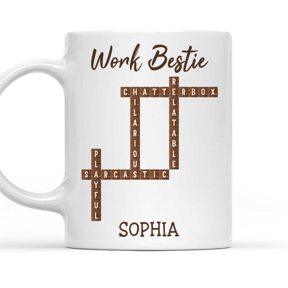 Work Bestie Crossword - Personalized Custom Coffee Mug