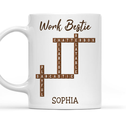 Work Bestie Crossword - Personalized Custom Coffee Mug