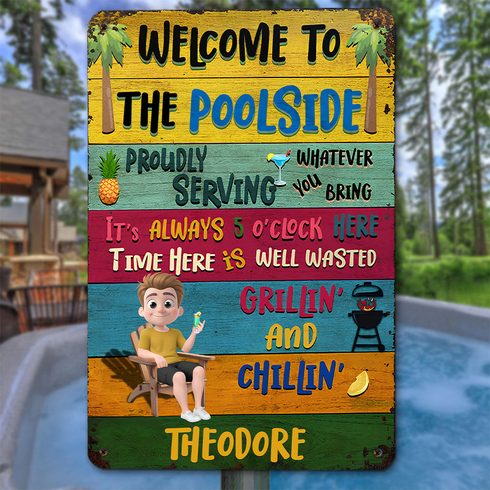Welcome To The Patio - Personalized Custom Metal Sign
