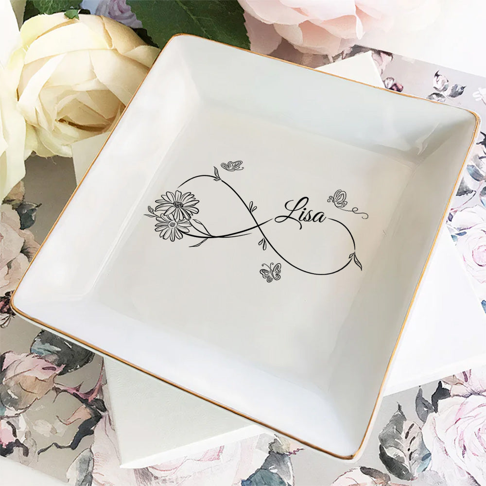 Flowers Need Time To Bloom - Personalized Custom Jewelry Dish