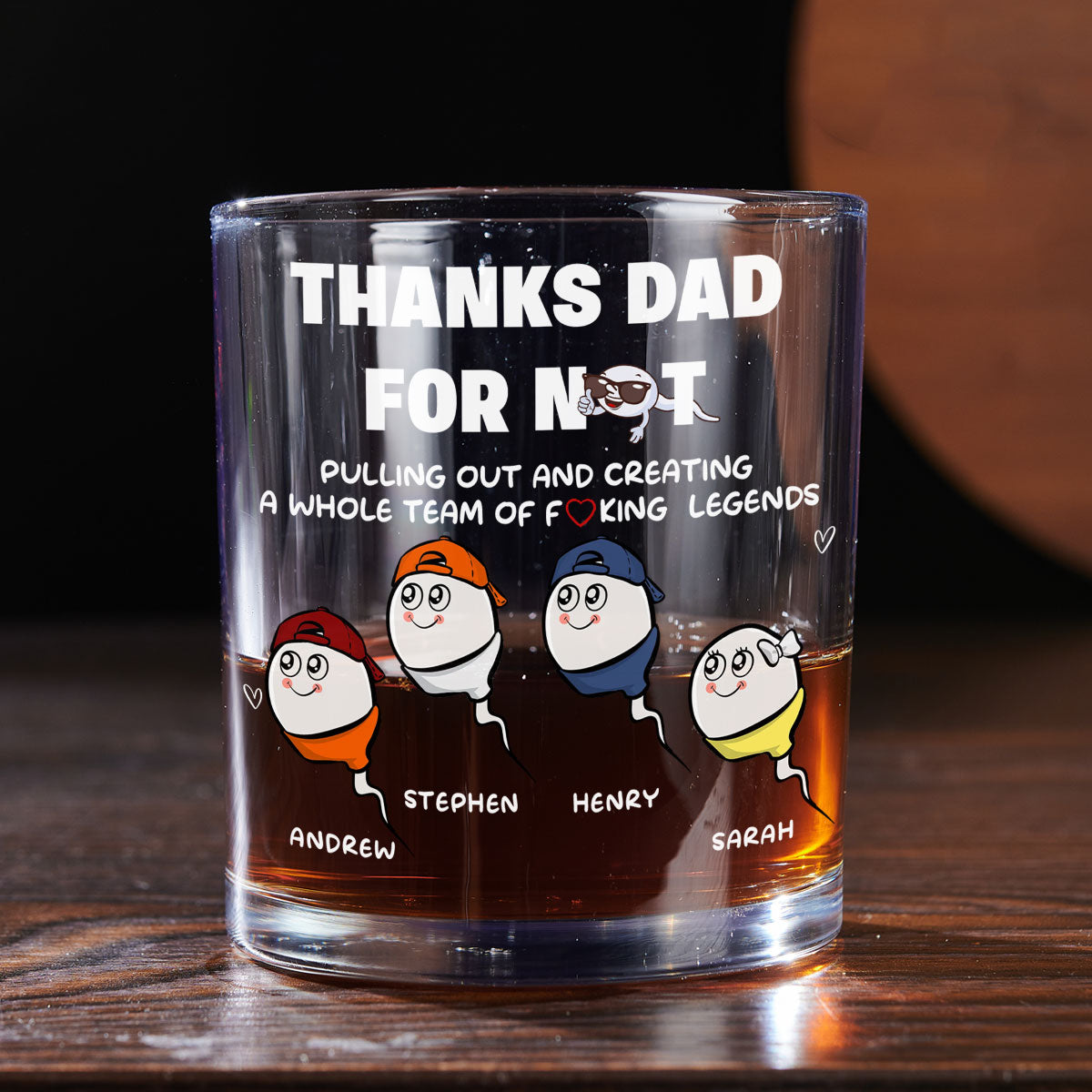 Thanks Dad For Creating A Legend - Personalized Custom Whiskey Glass