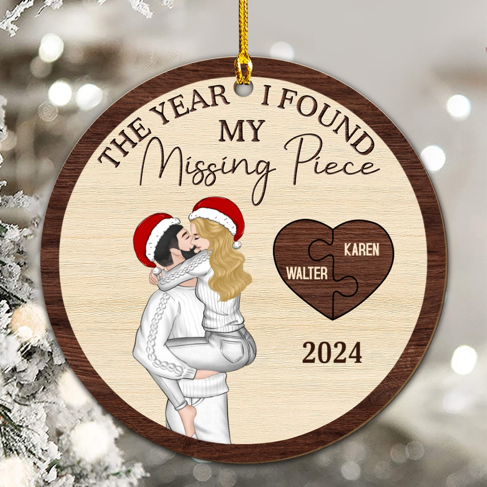 The Year I Found My Perfect Match - Personalized Custom Wood Ornament