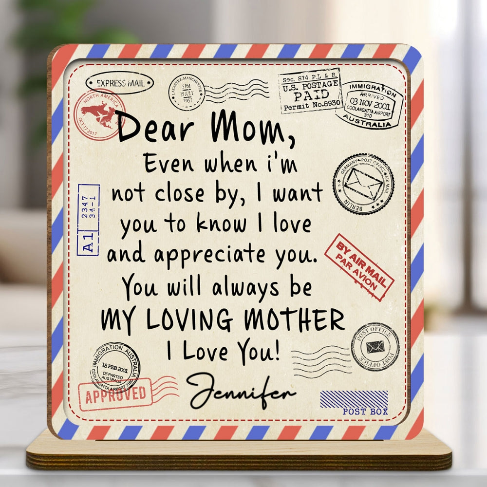 My Loving Mom - Personalized Custom 2-Layer Wood Plaque With Flat Base