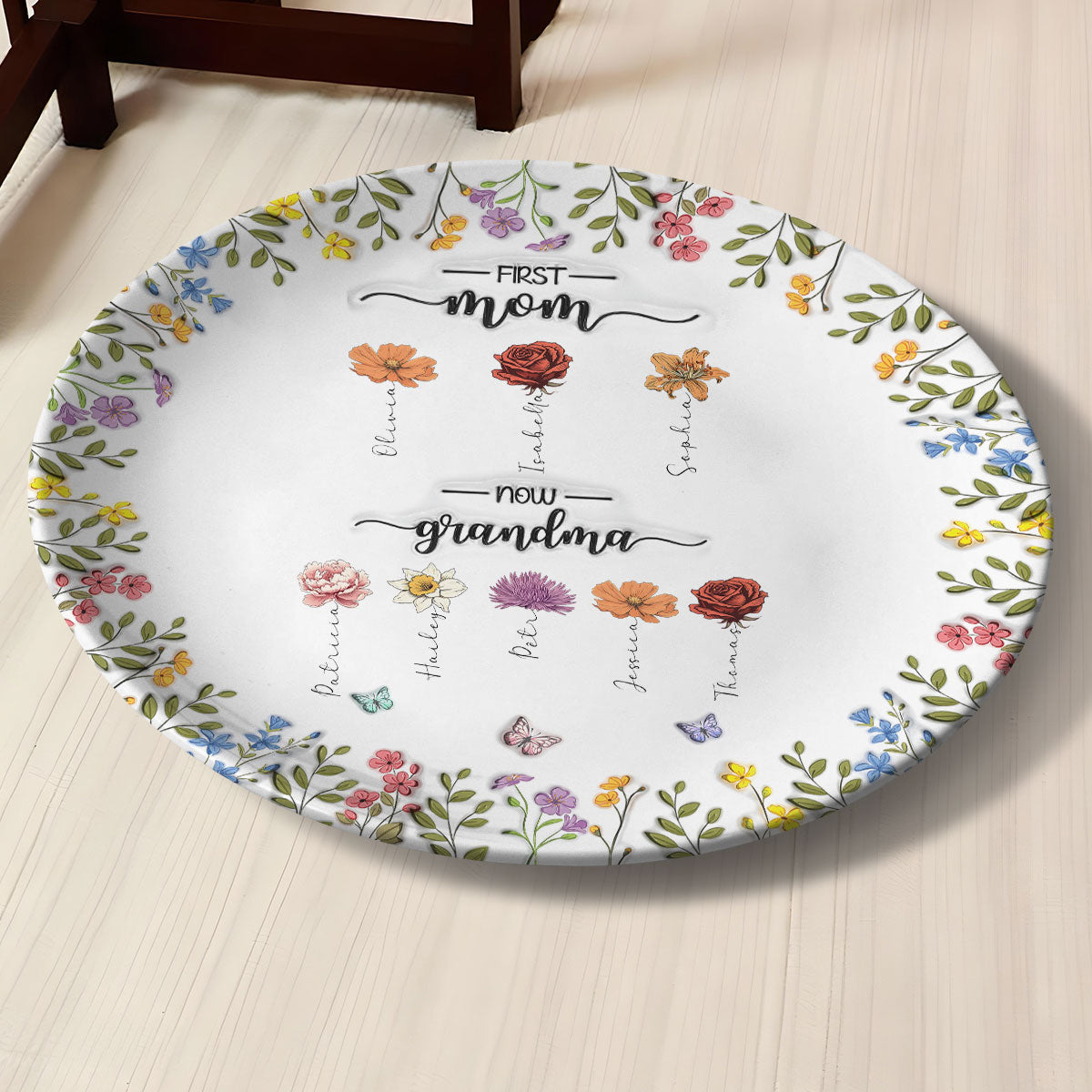 First Mom Now Grandma - Personalized Custom 3D Inflated Effect Plate