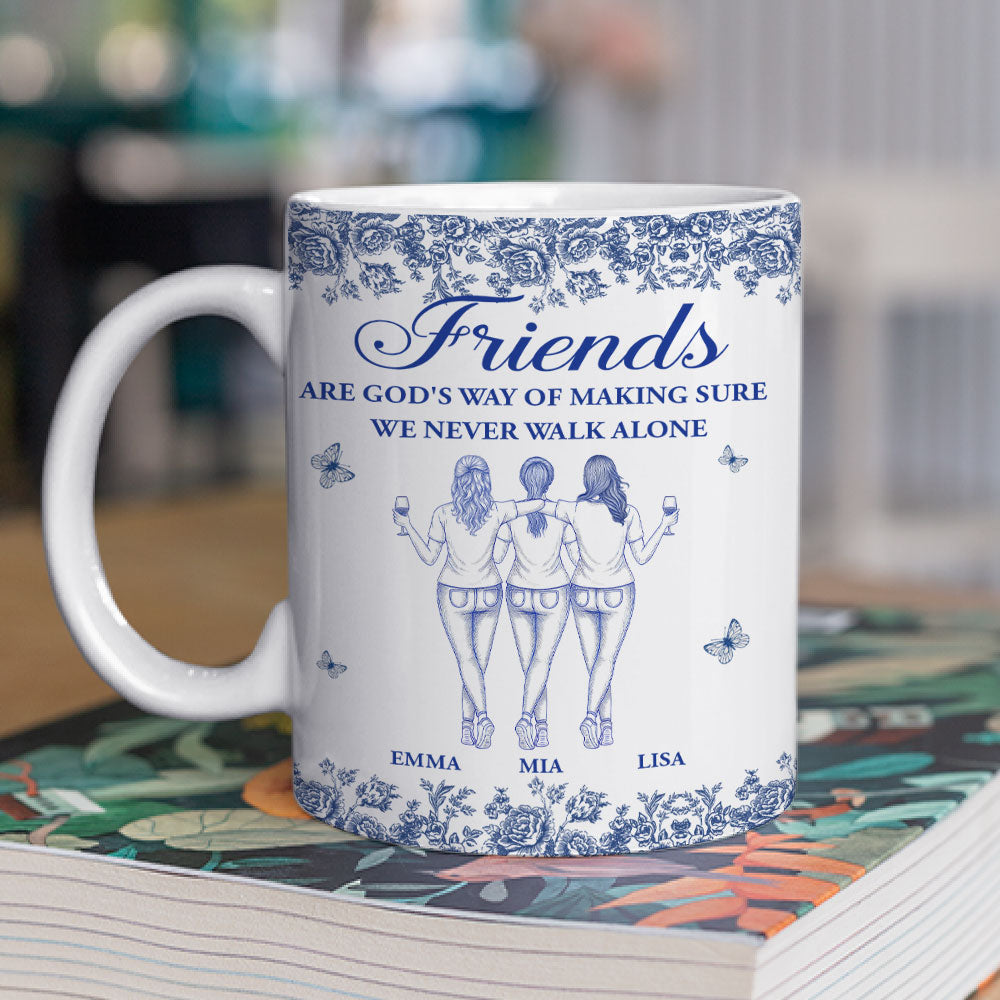 God Is Way of Never Walking Alone Bestie - Personalized Custom Coffee Mug