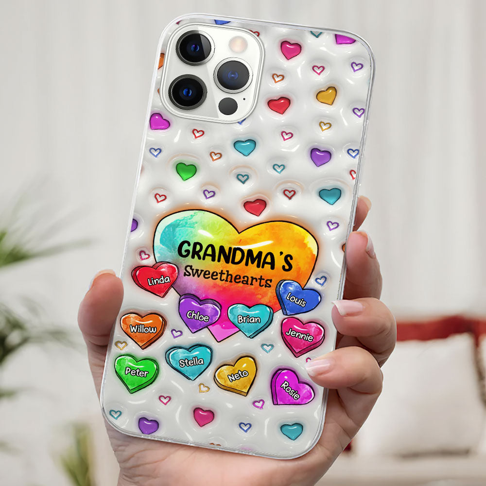 Colorful Sweethearts Grandma -  Personalized Custom 3D Inflated Effect Phone Case