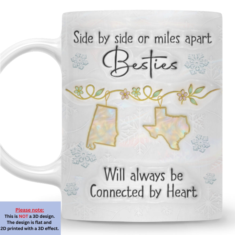 Sisters Always Connected By Heart - Personalized Custom 3D Inflated Effect Mug