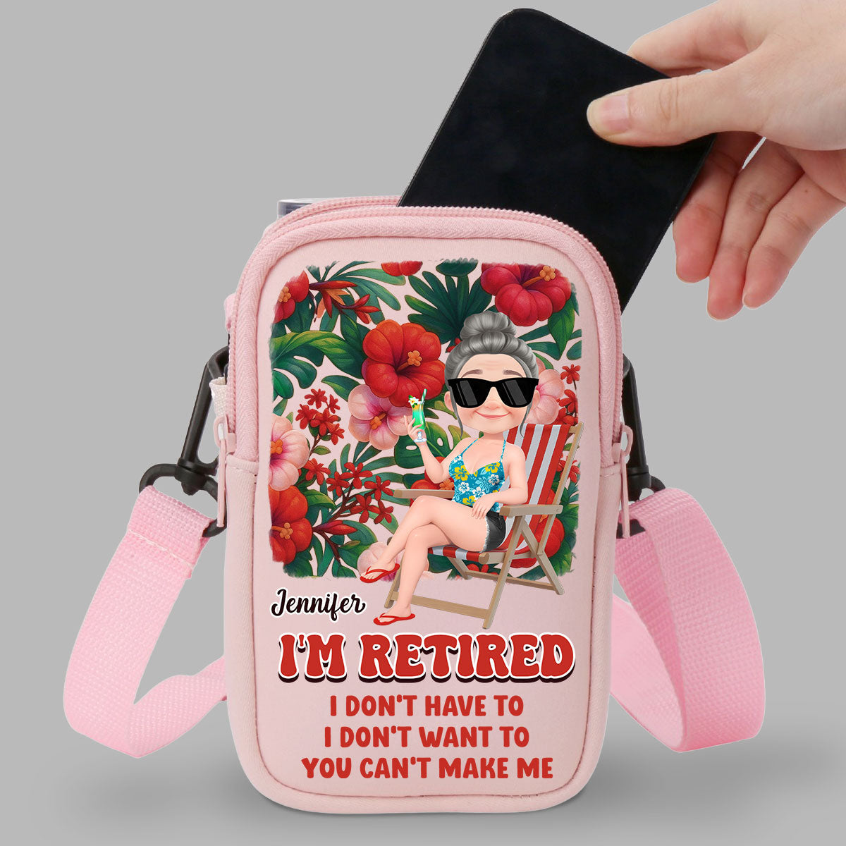 I Am Retired - Personalized Custom Water Bottle Carrier Bag