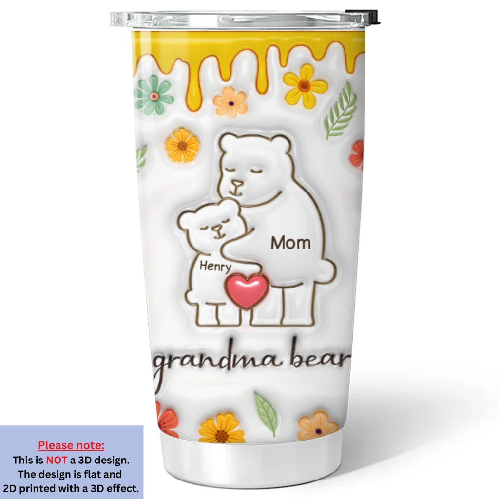 Our Mama Bear - Personalized Custom 3D Inflated Effect Tumbler