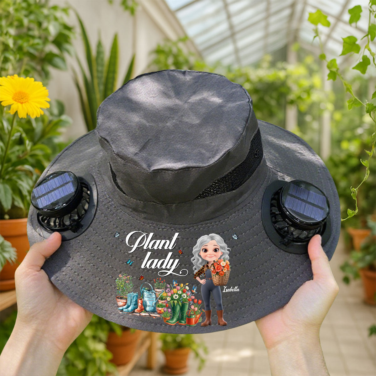 Plant Lady - Personalized Custom Solar Fan Hat
