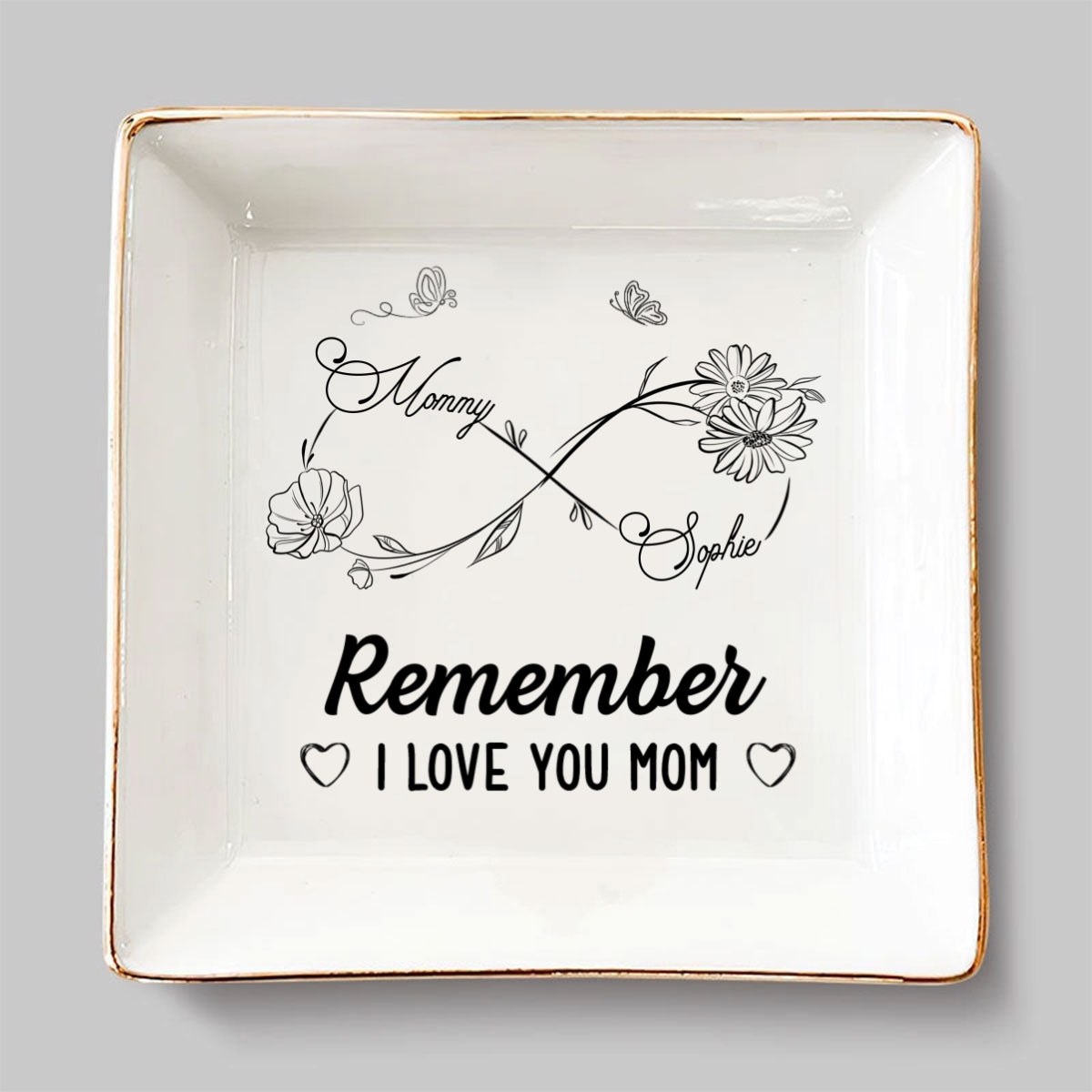 Endless Love For Mom Keepsake - Personalized Custom Jewelry Dish
