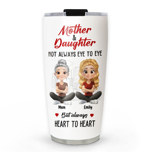 Mother And Daughter Always Connected - Personalized Custom Tumbler