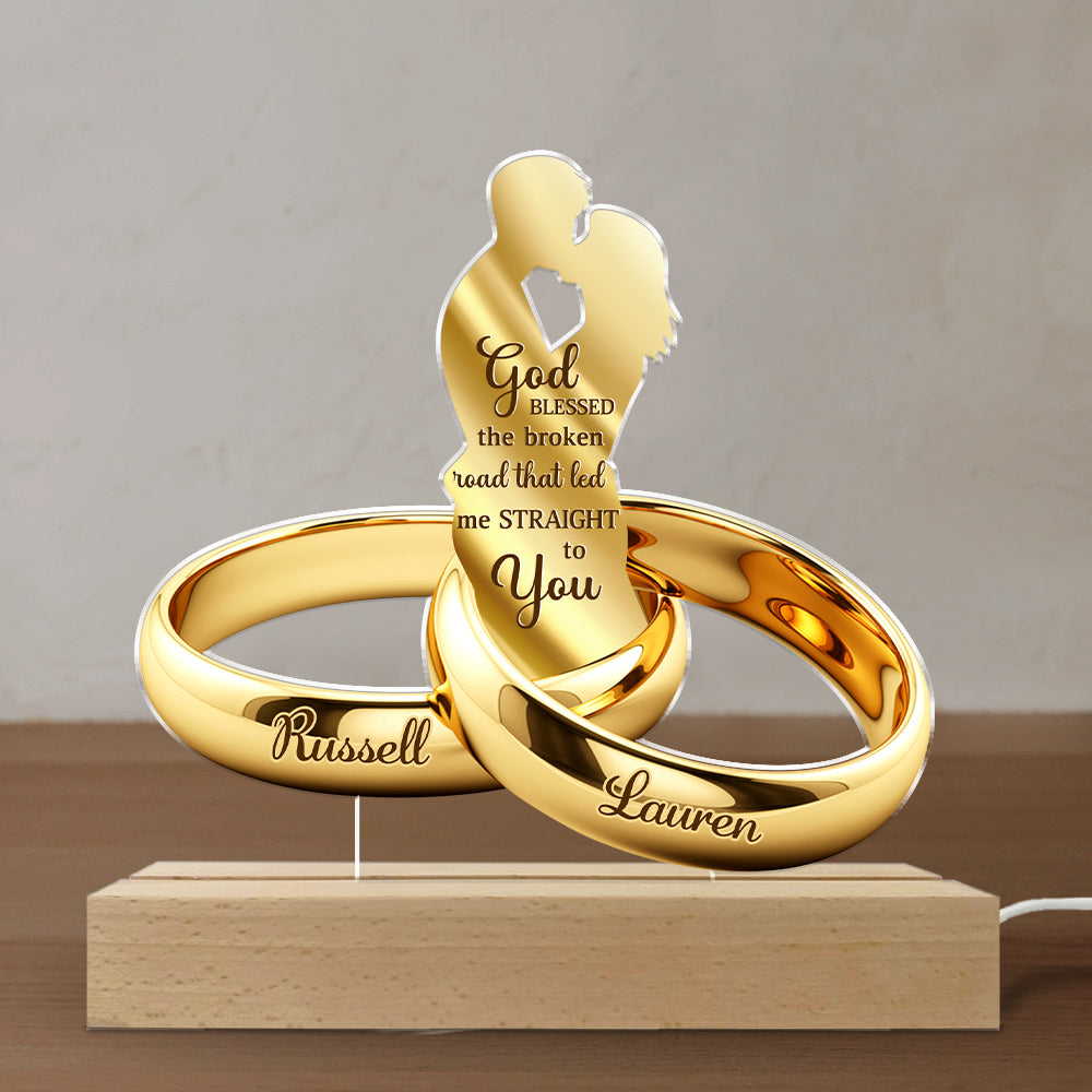 God Blessed The Broken Road - Personalized Custom LED Light