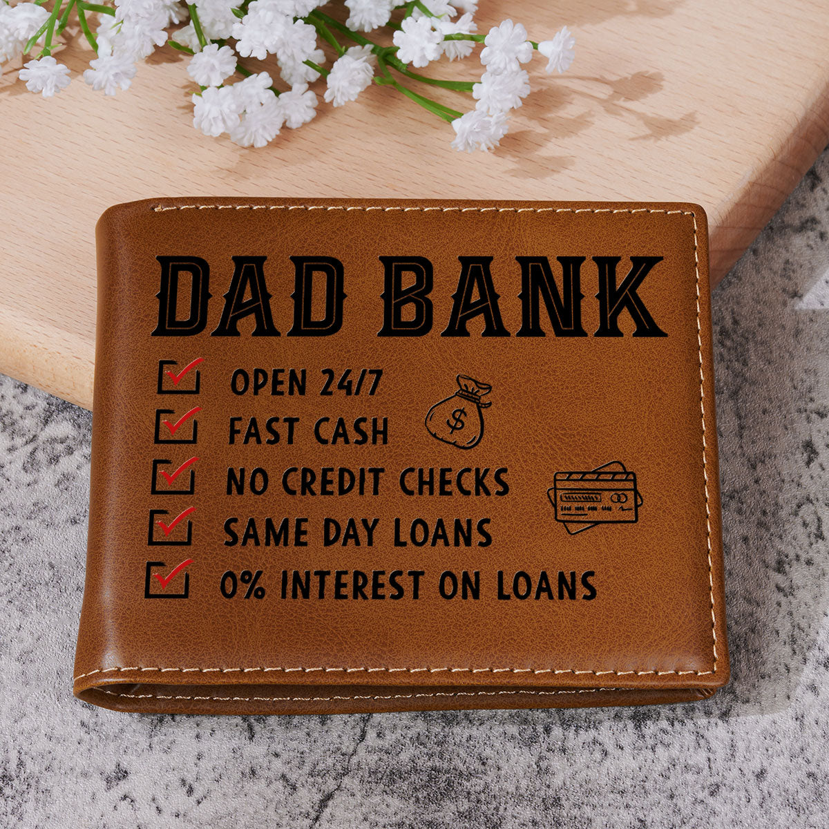 Love You Every Day - Personalized Custom Printed Men Leather Wallet