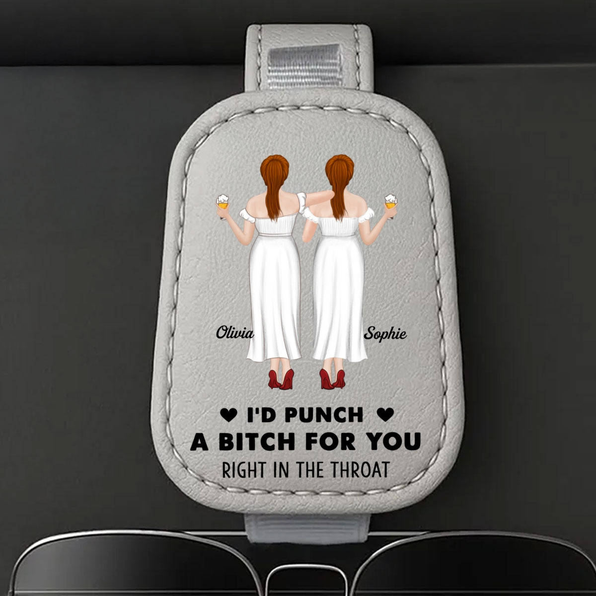 I'd Punch For You - Personalized Custom Sunglasses Holder For Car Visor