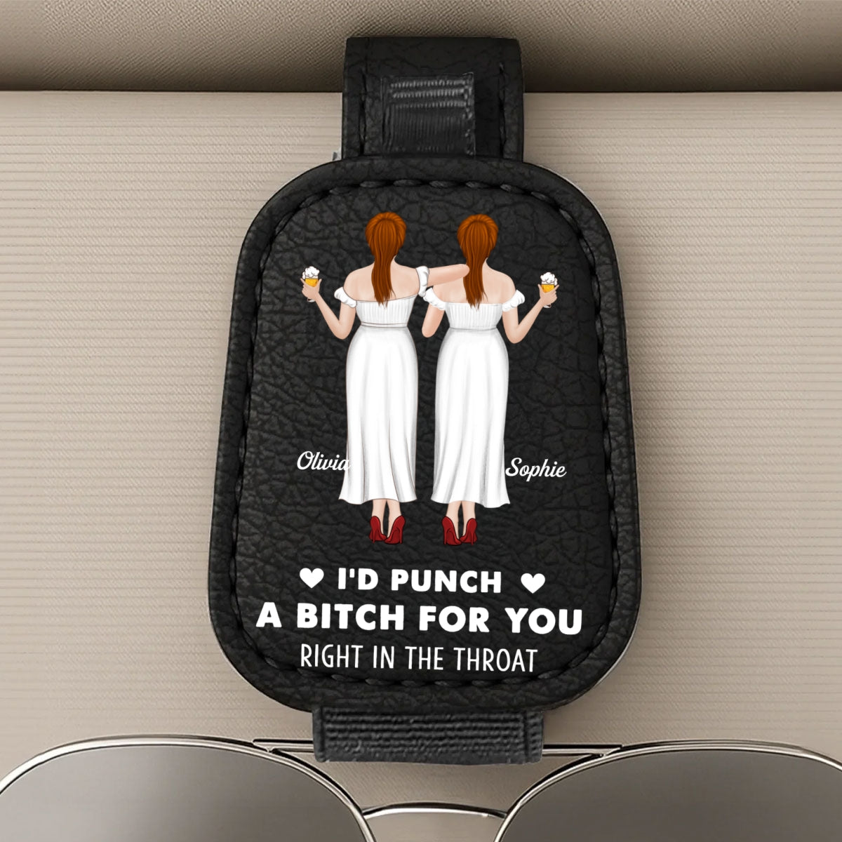 I'd Punch For You - Personalized Custom Sunglasses Holder For Car Visor