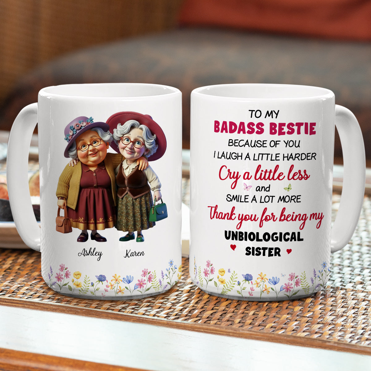 Thanks For My Unbiological Sister 2 - Personalized Custom Coffee Mug