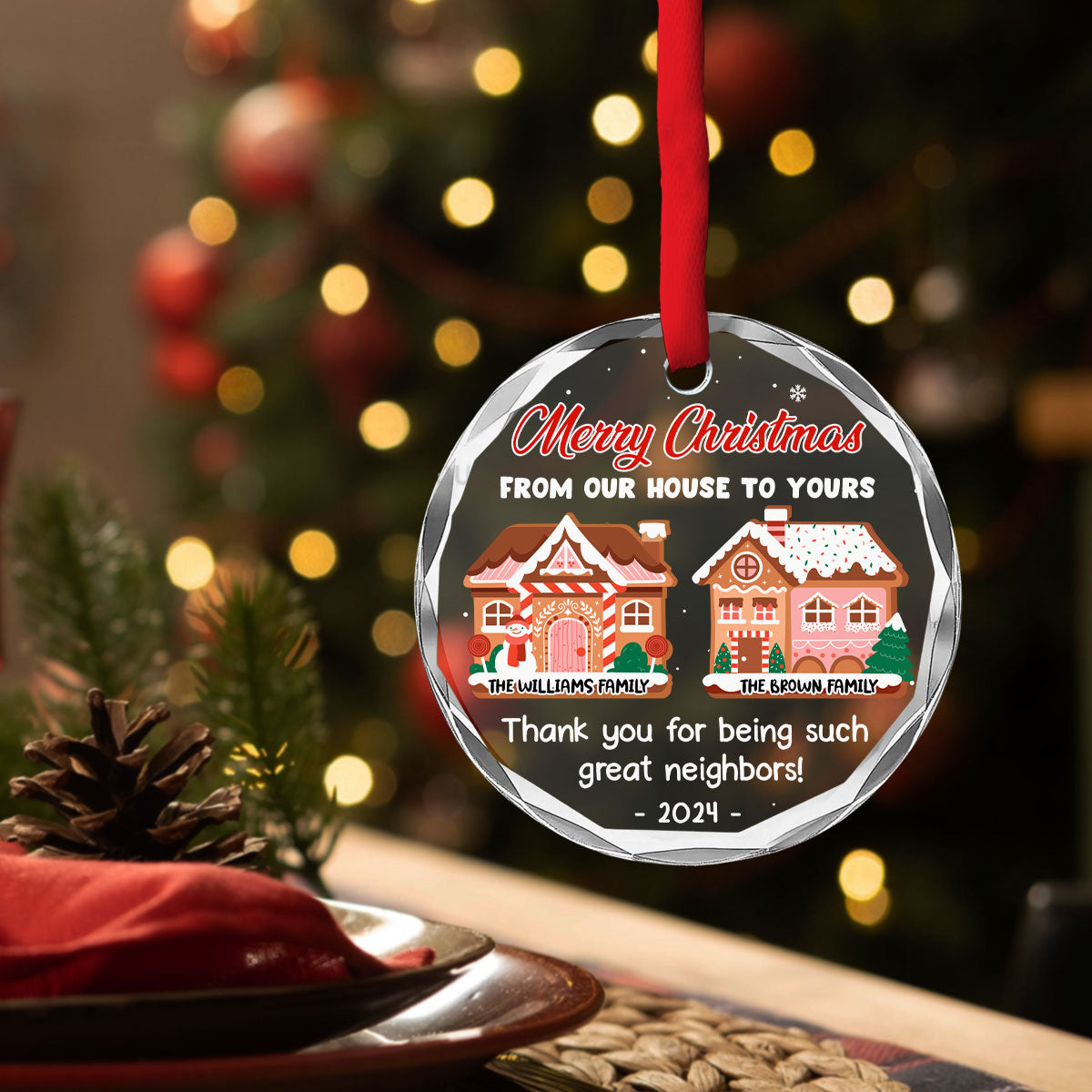 From Our House To Yours - Personalized Custom Glass Ornament