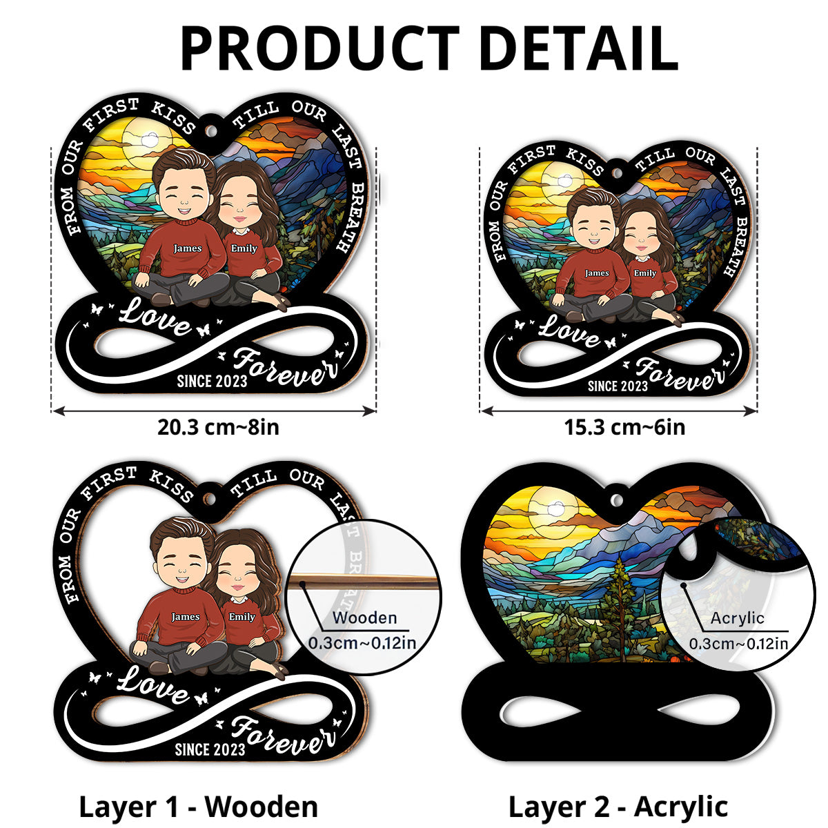 Love Forever - Personalized Custom Suncatcher